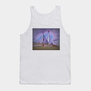 Indian River Bridge at Night Line Drawing Tank Top